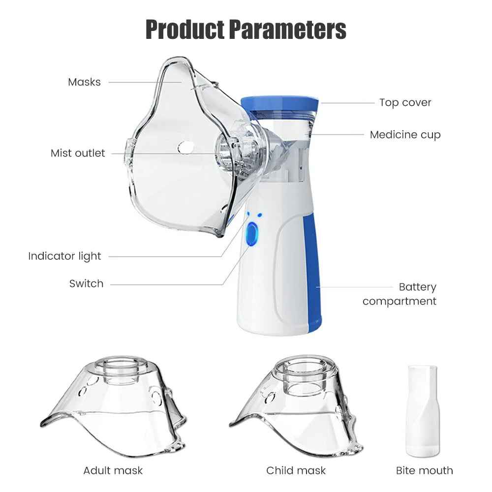 Mesh Portable Nebulizer with Mask for Kids & Adults