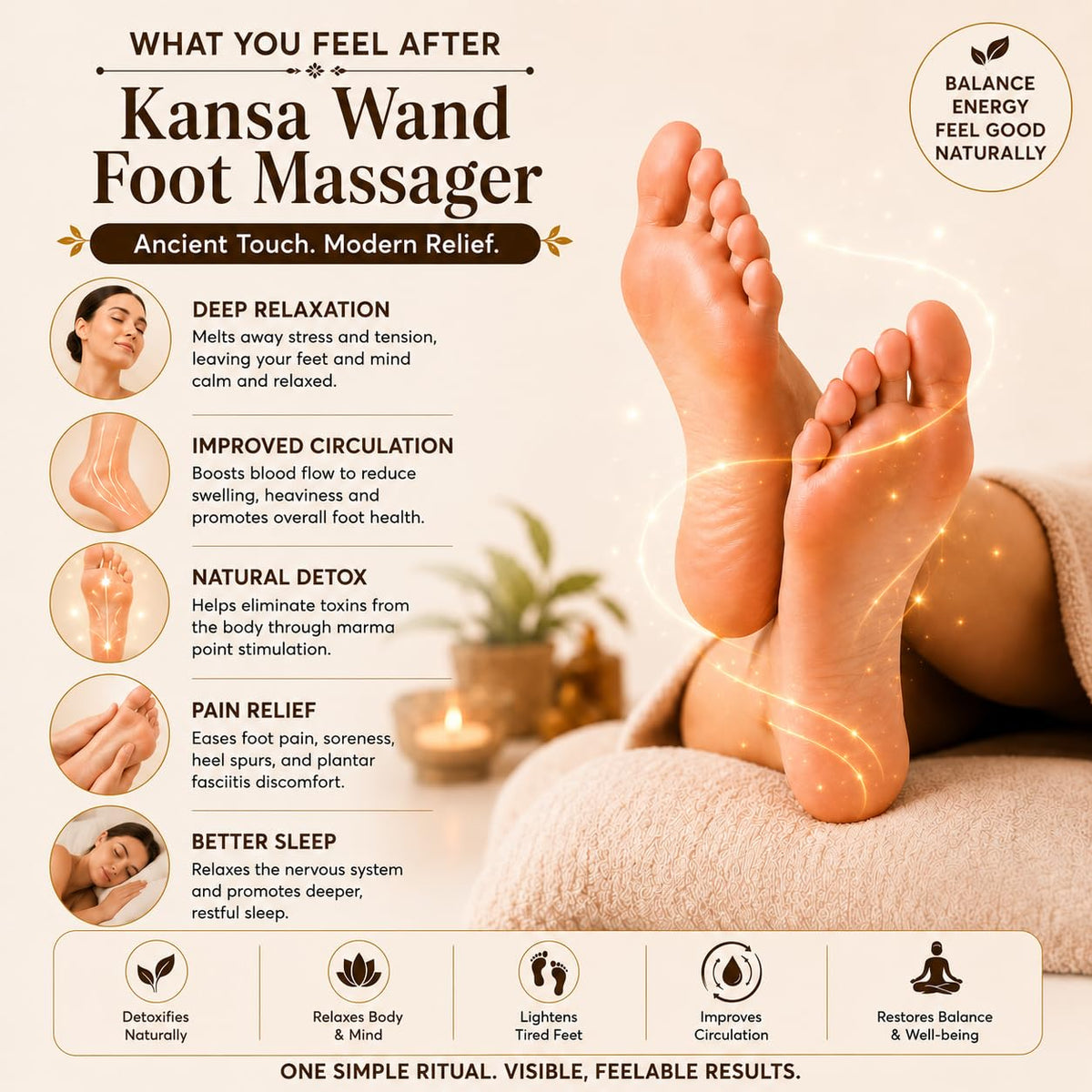 PREMIUM QUALITY NATURAL KANSA WAND MASSAGER