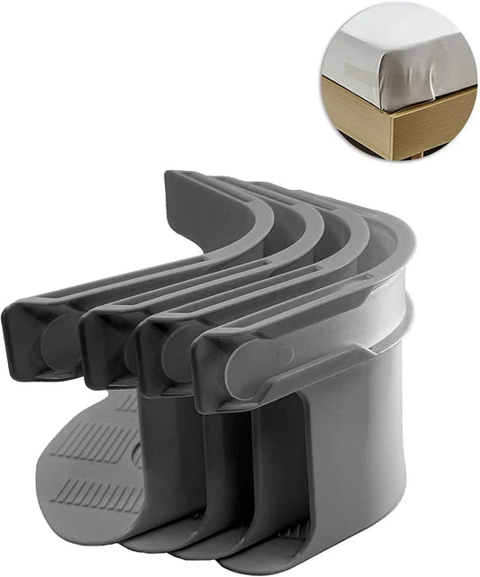Bed Sheet Holder with Lock Strips and Gripper Design, Heavy Duty Bed Sheet Corner, set of 4