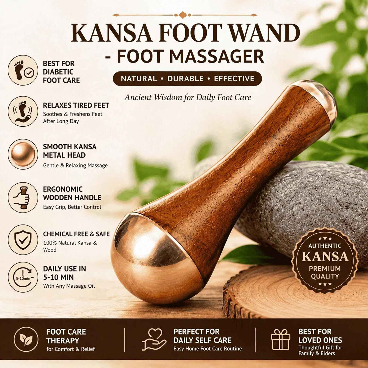 Kansa Wand - Diabetic Foot Care Massager