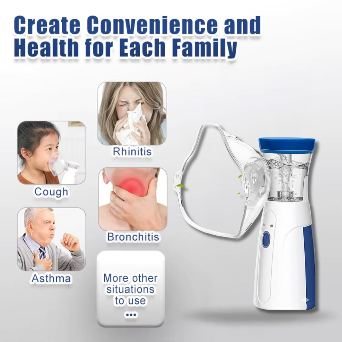 Mesh Portable Nebulizer with Mask for Kids & Adults