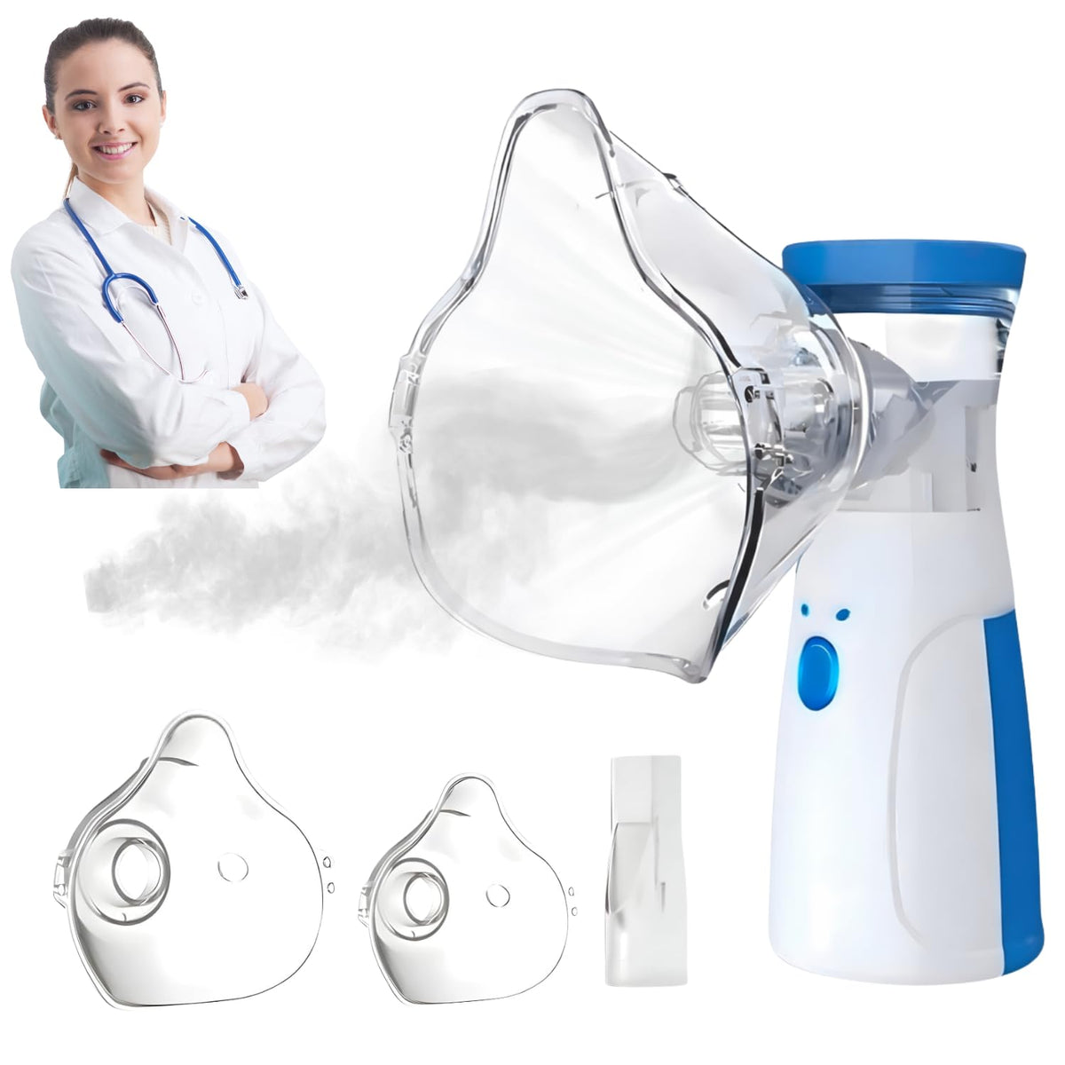 Mesh Portable Nebulizer with Mask for Kids & Adults